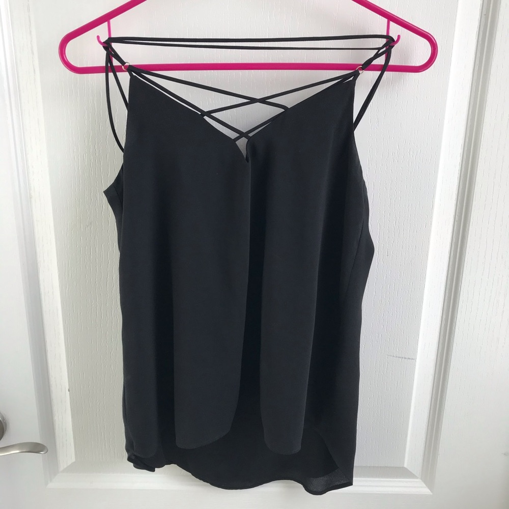 Express Criss cross spaghetti strap gauze top